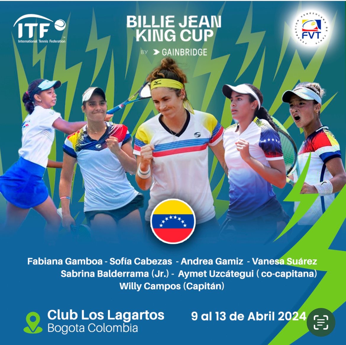 Del 8 al 13 de abril se realizará el Bille Jean King Cup, en Bogotá, Colombia. 